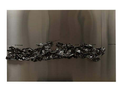 《物的褶皺-67》100x180cm 不銹鋼、鋁 2020

