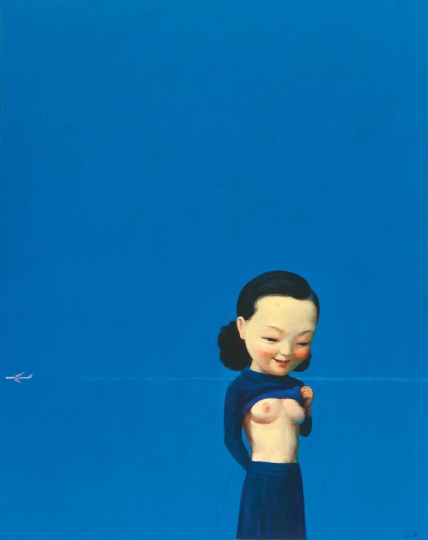 劉野《藍(lán)》80×100cm 布面油畫、亞克力彩 2002
成交價(jià)：1752.5萬(wàn)港元
2019佳士得香港秋拍
