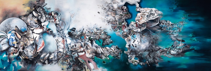 鐘飆 《寒武紀》 200×580cm 布面油畫 2020
