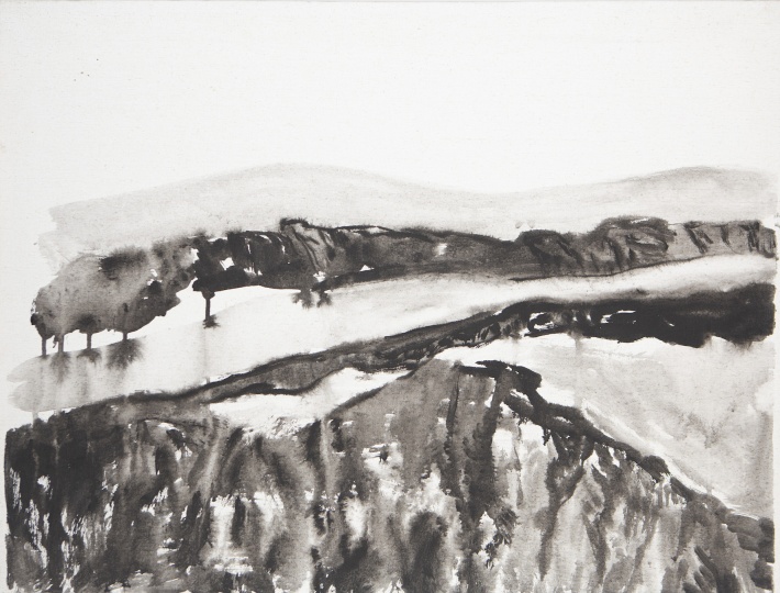 邱岸雄 《民國風景-黃土高原》 60×80cm 布面丙烯 2007
