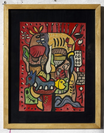 楊述《面具》50×34cm 紙本水彩 1990

 
