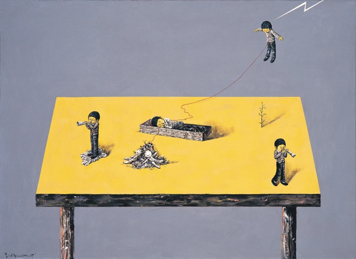 李繼開 《小世界--沉睡與漂浮》 145×200cm 布面丙烯 2007
