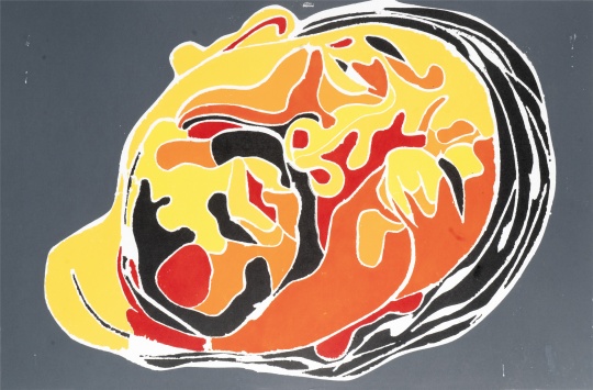 《2020》40x60cm 木刻版畫 2020
