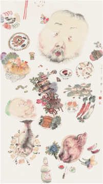 李津《足食者》180×97cm 紙本設(shè)色 2006
