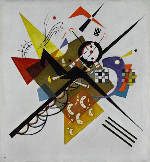 康定斯基《白色之上II》105×98cm 布面油畫 1923，1976年由尼娜·康定斯基女士捐贈，蓬皮杜中心，巴黎，法國國家現(xiàn)代藝術(shù)博物館-工業(yè)設(shè)計
