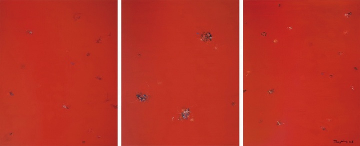 《紅》 300×200cm×3 布面丙烯 2006
