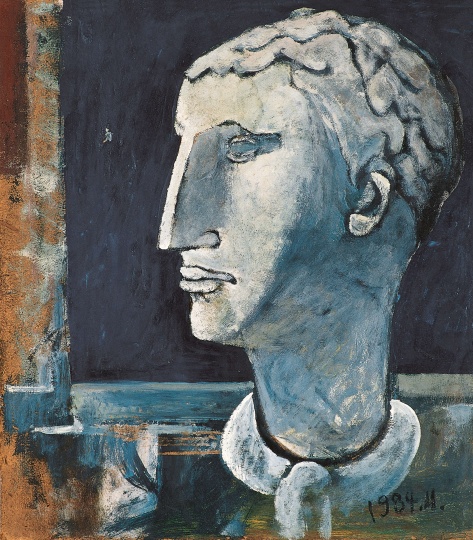 《窗前的?膏像》 39×35cm 布面丙烯 1984
