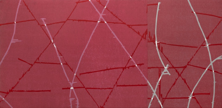 《無題》85×175cm 套色木板刻畫 2020 
