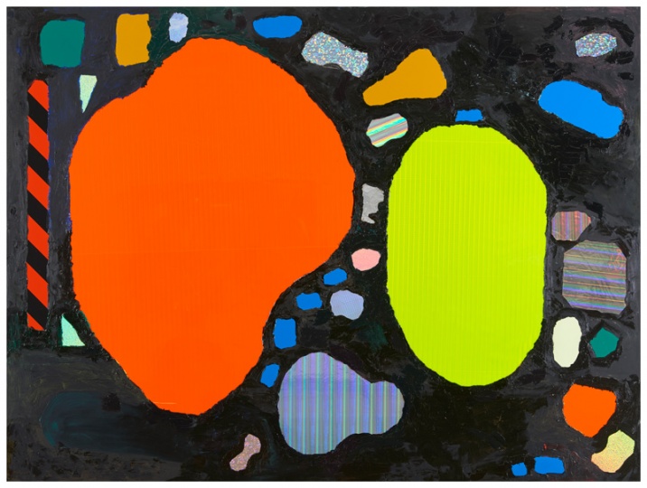 金氏徹平 《多域（溜冰公園）#1》 180×240×3.3cm 反光貼紙、油彩、木板 2016

 
