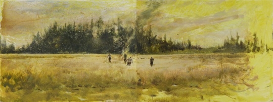 劉海辰《森林的背面》36×102cm 紙本油畫棒 2021
