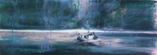 劉海辰《重生之河 No. 2》36×102cm 紙本油畫棒 2021
