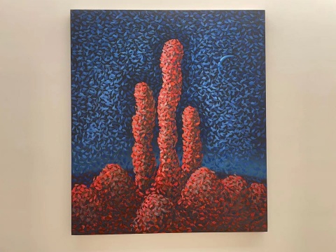 羅旭 《夜里的菌子》140×160cm 布面丙烯 2021
