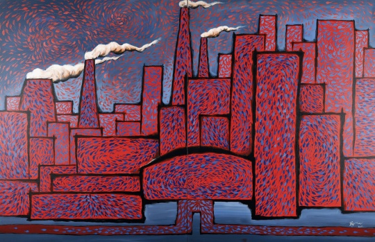 羅旭 《城市蝌蚪》 400×250cm 布面丙烯 2009
