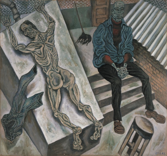 《私人空間·自囚》 96×102cm 板上油畫 1987
