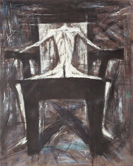 《靠背椅上的白色人體》 101×81cm 布面油畫 1989

 
