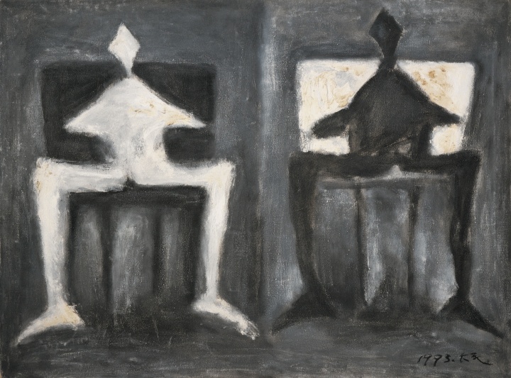《兩個(gè)家長(zhǎng)》 74×98cm 布面油畫 1993

 
