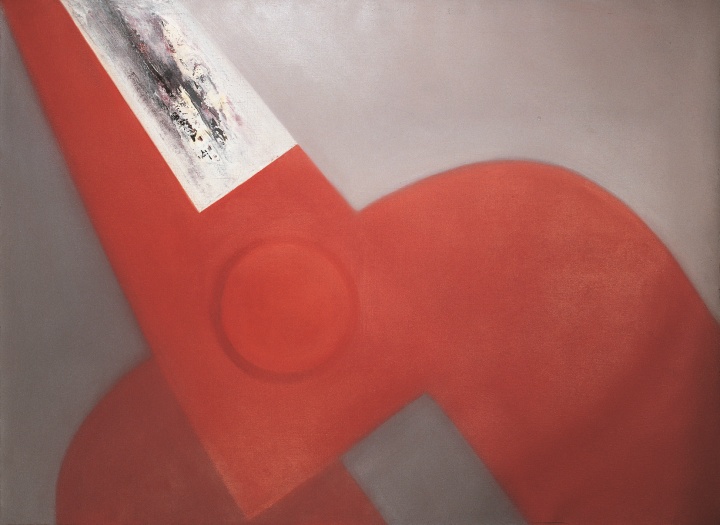 《傾斜的紅色剪刀·四分之一把》 130×180cm 布面油畫 2001

 
