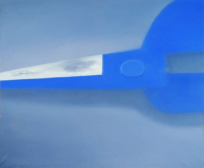 《四分之一藍(lán)色剪刀》 113×138cm 布面油畫 2002

 
