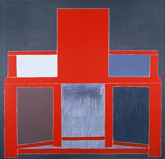 《紅色靠背椅》 195×195cm 布面油畫 2010
