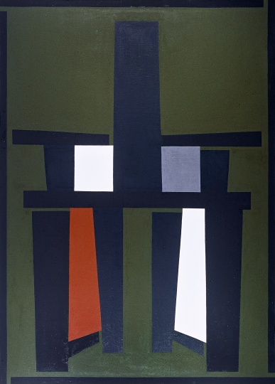 《綠色背景的黑色靠背椅》 250×180cm 布面油畫 2008
