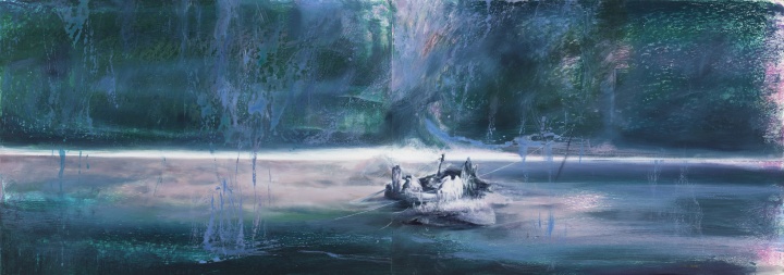 《重生之河 No. 2》 36×102cm 紙本油畫棒 2021