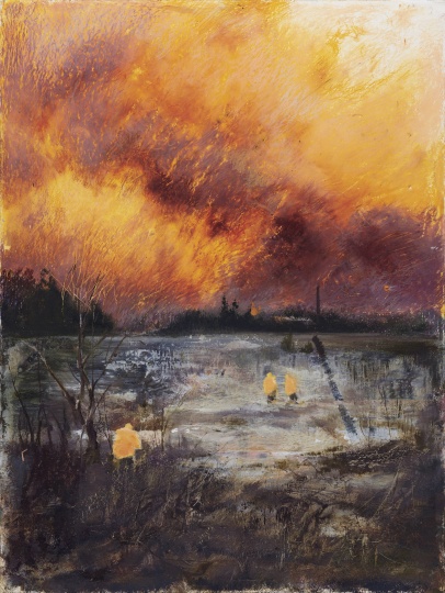 《紅云》 48×36cm 紙本油畫棒 2021

 
