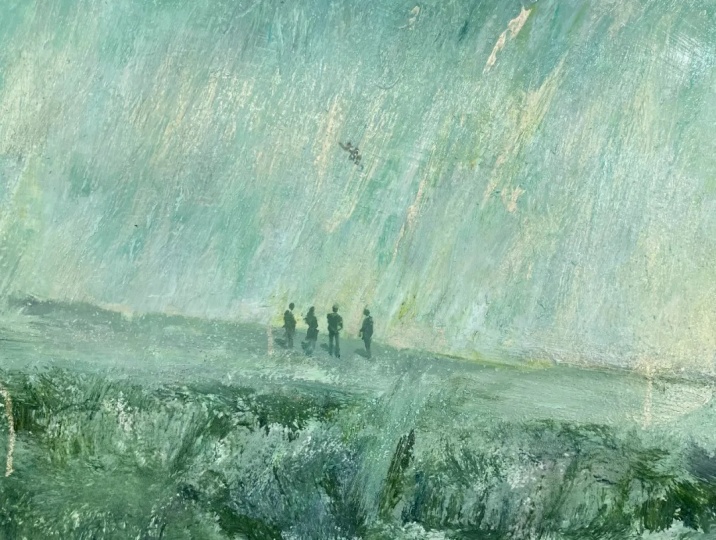 《河谷奇觀》 36×48cm 紙本油畫棒 2021

