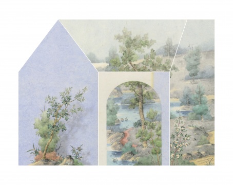 《山水隔 之一》 150x200cm 紙本設(shè)色 2019
