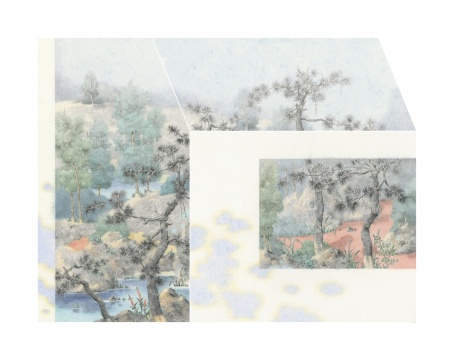 《山水隔 之三》 150x200cm 紙本設(shè)色 2020
