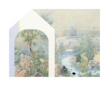 《山水隔 之四》 150x200cm 紙本設(shè)色 2020
