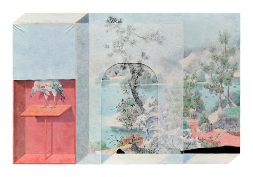 《近遠(yuǎn)》 120x180cm 紙漿水墨 2020
