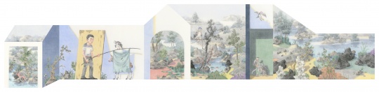 《驚鵲圖》 200x880cm 紙本設(shè)色 2021
