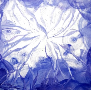 王嘉成《向央·莖》120x120cm 布面丙烯、樹脂 2021
