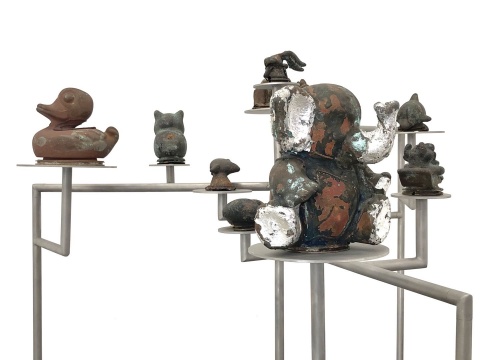 李景湖 《現(xiàn)在考古（東莞）No.3》 82×88×88cm 青銅、不銹鋼 2016
