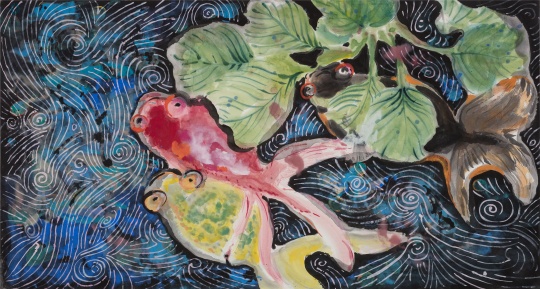 梁纓 《荷動(dòng)知魚散》 97×179cm 紙本設(shè)色 2018
