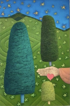 張弓 《三是一體2》 30×20cm 布面油畫 2021
