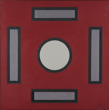 黃銳《空間結(jié)構(gòu) 84-25》80×80cm 布面油畫 1984
