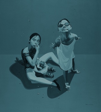 郭偉 《室內(nèi)蚊子no27》 200x180cm 布面丙烯 2003