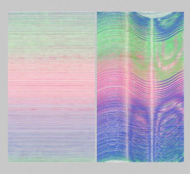楊冕 《RGB -視覺暫留那一刻之二》 190x110cmx2 布面丙烯 2021