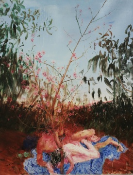周春芽 《桃色黃昏》 250×200cm 布面油畫 2007
