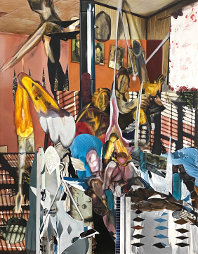 羅德爾·塔帕雅《家庭事》，布面丙烯，193 × 152.4 cm，2021