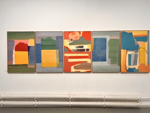 白京生 《抽象構(gòu)成》 80x120cm  布面丙烯  2021
