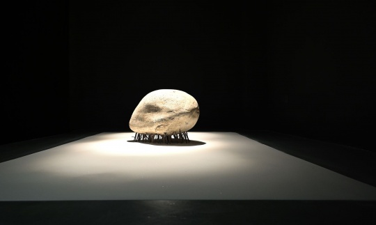 知美術(shù)館“消失的展覽”現(xiàn)場

《石骨》，張琪凱，2021白沙、石頭、樹枝，可變尺寸，圖片致謝藝術(shù)家
