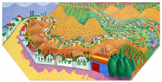 大衛(wèi)·霍克尼《尼科爾斯峽谷三》121.9 x 243.8 cm 壓克力 畫布 (六角形)  2017

成交價：94,800,000港元
