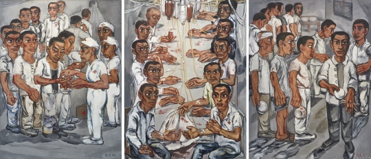 曾梵志《協(xié)和醫(yī)院系列之三》150×345cm 油彩 畫布 (三聯(lián)作)  1992

成交價：48,450,000港元
