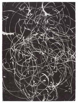 隋建國 《時間與蟲洞1》 56×76cm 黑白木刻 2019
