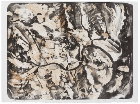 邱志杰《天地》 石版套色 畫紙76×56cm，畫芯70×54cm 2019
