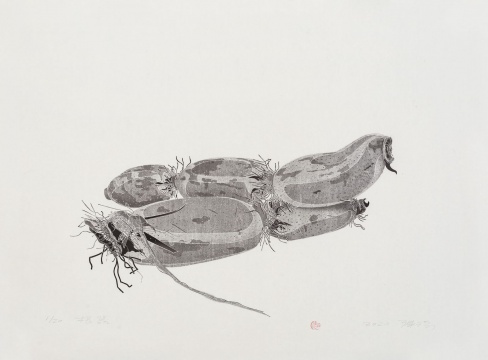 陳琦《根器》 85×59cm 水印木刻  2020
