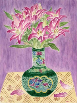 《紅香百合》61x46cm 紙本設(shè)色  2020
