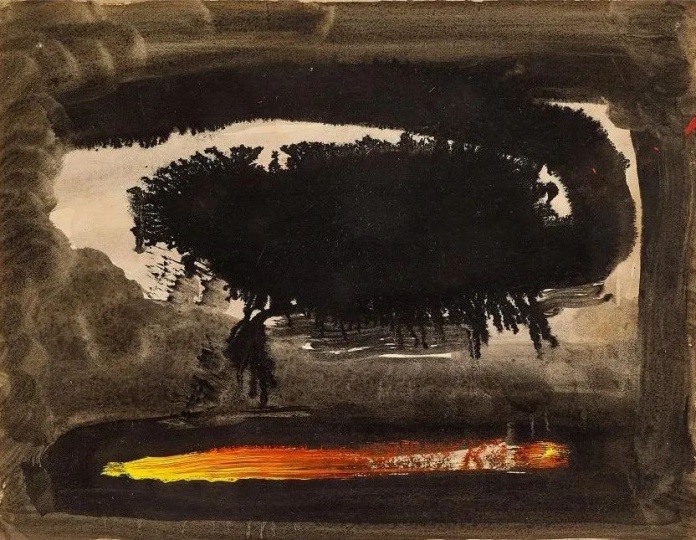 張偉《抽象構(gòu)圖》 24.8x32.2cm 油畫水墨紙本 1978

估價(jià)：50,000-80,000港幣

此作將于2022年10月6日香港蘇富比當(dāng)代藝術(shù)秋季拍賣“藝術(shù)新潮烏托邦: 重要?dú)W洲私人珍藏中國(guó)當(dāng)代藝術(shù)”呈獻(xiàn)
